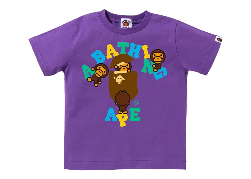 BAPE Kids Colors College Milo Tee Purple