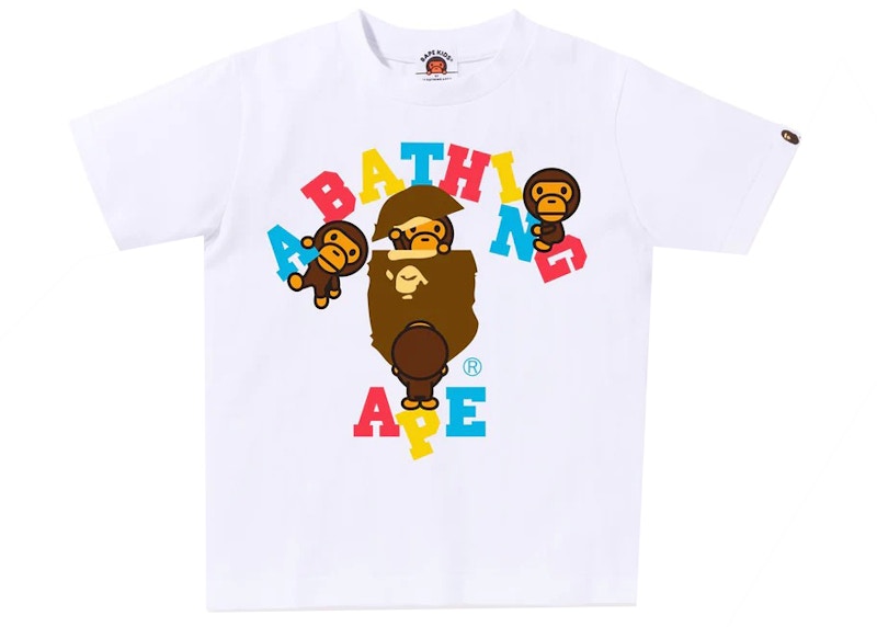 BAPE Kids Colors College Milo Tee White