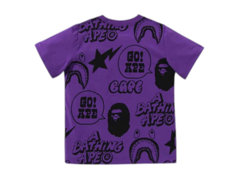 BAPE Kids Graffiti Pattern Tee Purple