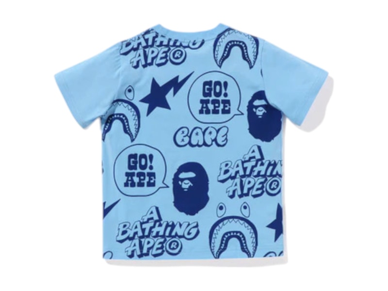 BAPE Kids Graffiti Pattern Tee Sax