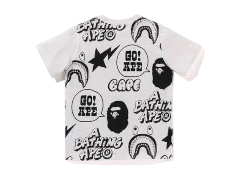 BAPE Kids Graffiti Pattern Tee White