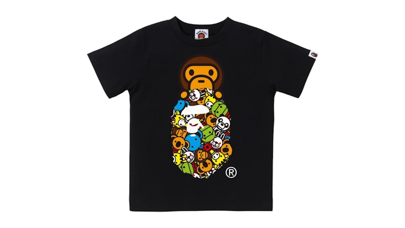 BAPE Kids Milo All Friends Milo On Ape Head Tee Black