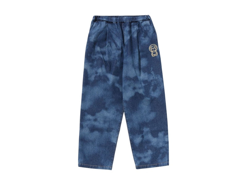 BAPE Kids Milo High Tone Bleach 10oz Denim Pants Multicolor