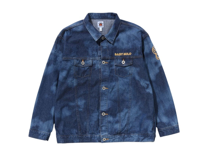 BAPE Kids Milo High Tone Bleach Loose Fit 10oz Denim Jacket Multicolor