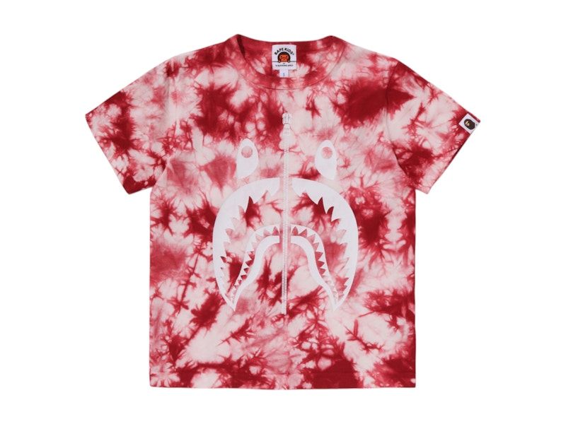 BAPE Kids Shark Tie Dye Tee Red