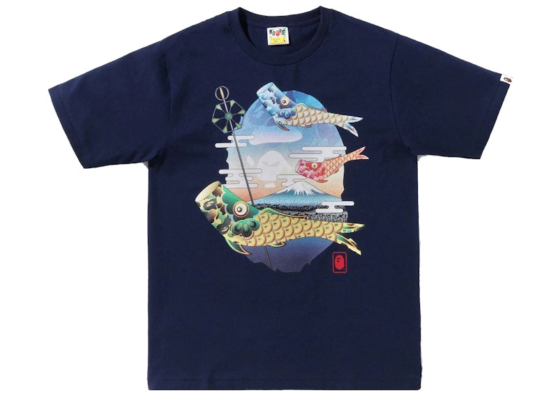 BAPE Koinobori Carp Flags Ape Head Tee (SS22) Navy
