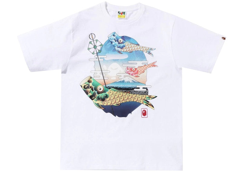 BAPE Koinobori Carp Flags Ape Head Tee (SS22) White