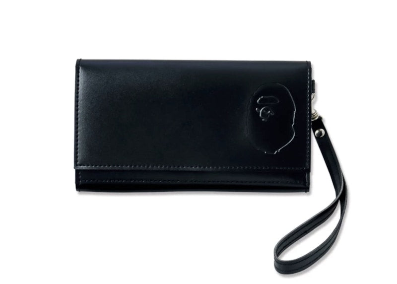 BAPE Large Leather Wallet Black