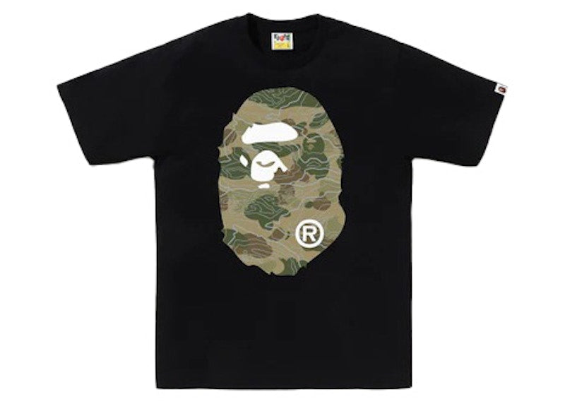 BAPE Layered Line Camo Big Ape Head Tee Black/Beige