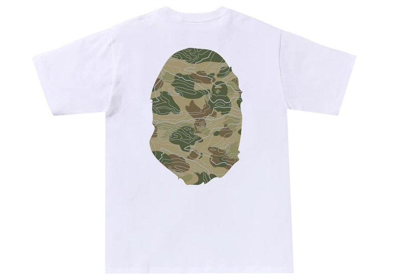 BAPE Layered Line Camo Big Ape Head Tee White/Beige