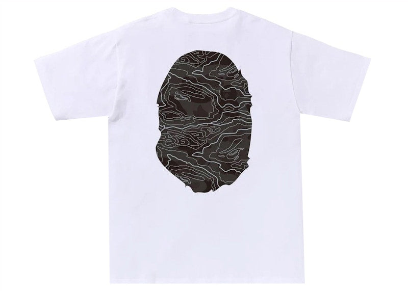 BAPE Layered Line Camo Big Ape Head Tee White/Black