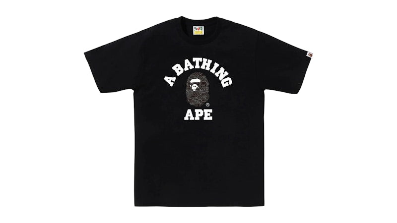 BAPE Layered Line Camo College Tee Black/Black