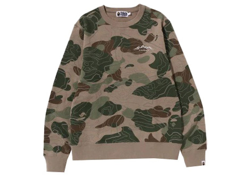 BAPE Layered Line Camo Crewneck Beige