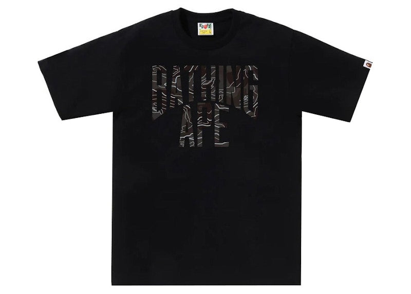 BAPE Layered Line Camo NYC Logo Tee Black/Black