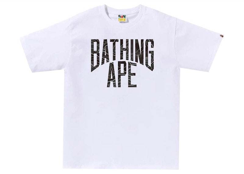 BAPE Layered Line Camo NYC Logo Tee White/Black