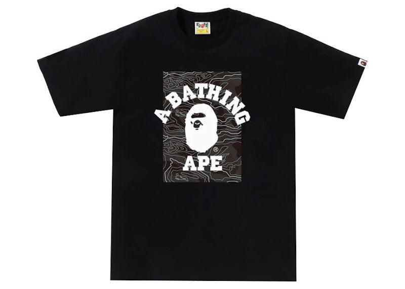 BAPE Layered Line Camo On College Tee Black/Black