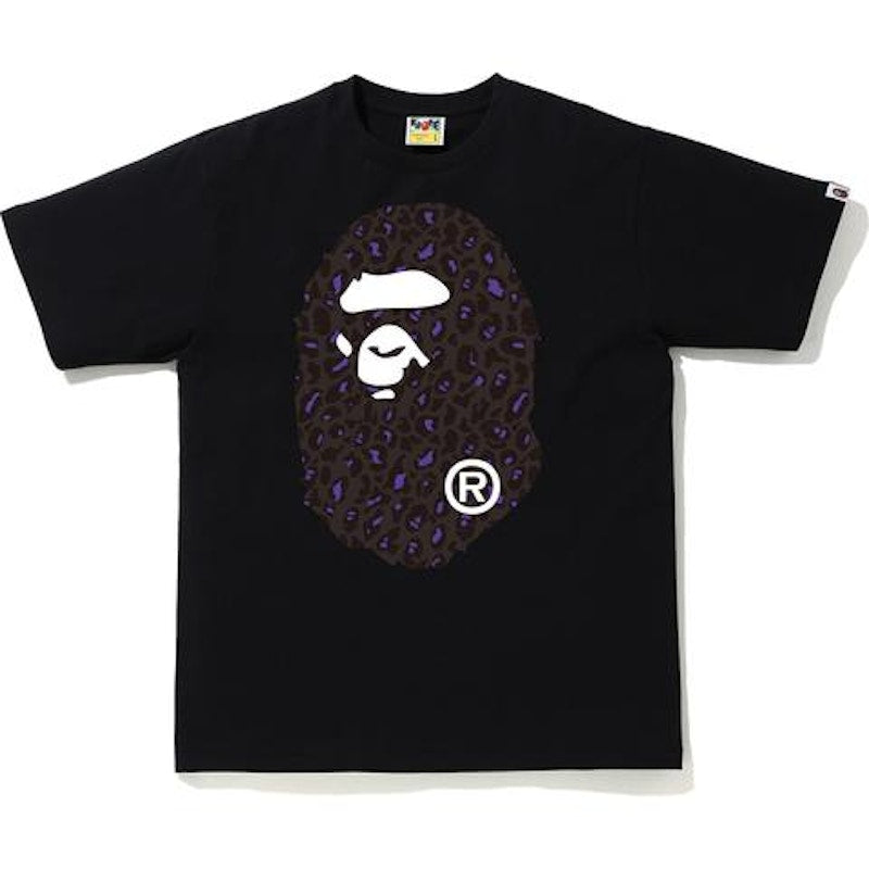 BAPE Leopard Big Ape Head Tee Black/Black