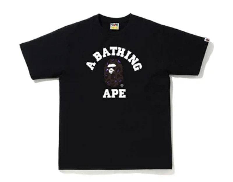 BAPE Leopard College Tee Black/Purple