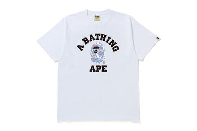 BAPE Lightning College Tee White/Blue