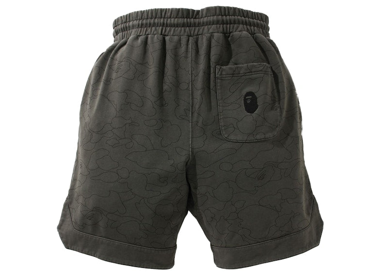 BAPE Line 1st Camo Washed Sweat Wide Fit Basketball Shorts Black