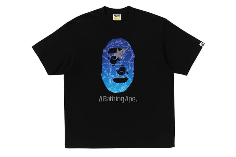 BAPE Line Camo Ape Head Relaxed Fit Tee Black