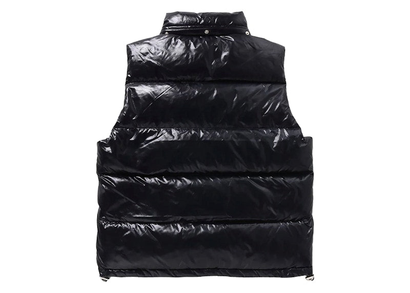 BAPE Line Camo Debossed Nylon Down Vest Black