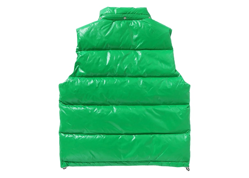 BAPE Line Camo Debossed Nylon Down Vest Green