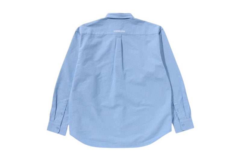 BAPE Line Camo Jacquard Oxford L/S Shirt Blue