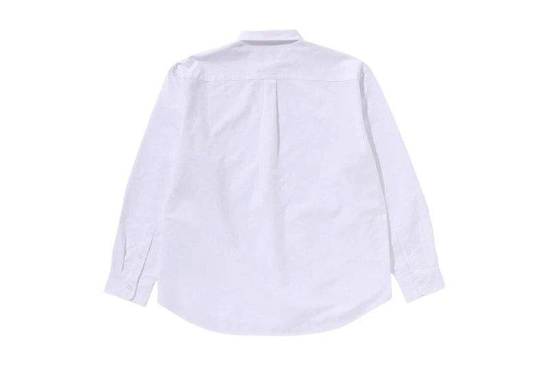 BAPE Line Camo Jacquard Oxford L/S Shirt White
