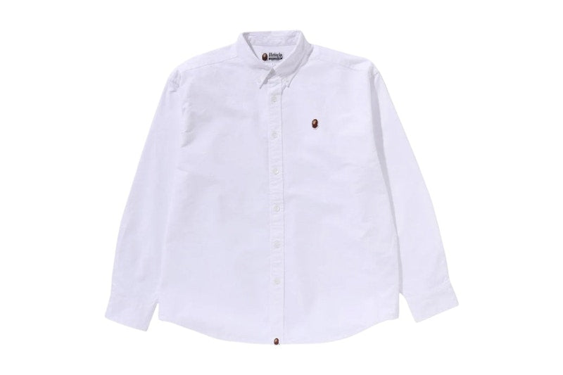 BAPE Line Camo Jacquard Oxford L/S Shirt White