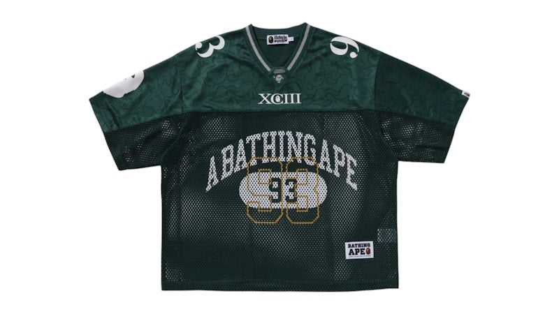 BAPE Line Camo Multi Logo Relaxed Fit Football Jersey Green