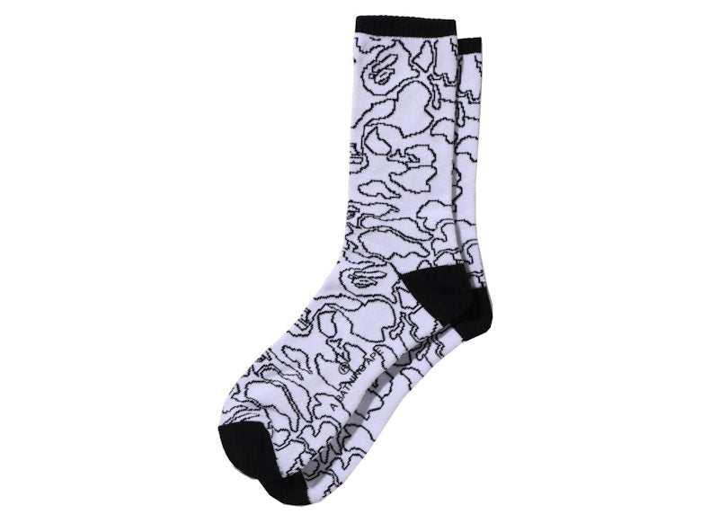 BAPE Line Camo Socks White