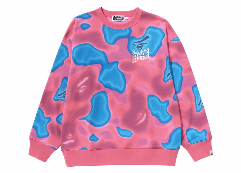 BAPE Liquid Camo Bape Sta Relaxed Fit Crewneck Pink