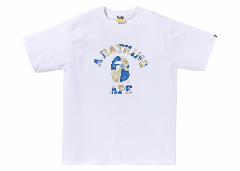 BAPE Liquid Camo College Tee White/Blue