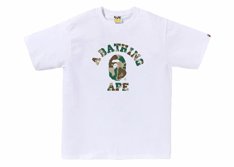 BAPE Liquid Camo College Tee White/Olivedrab
