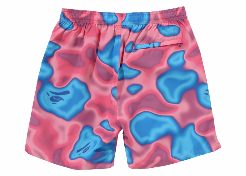 BAPE Liquid Camo One Point Beach Shorts Pink