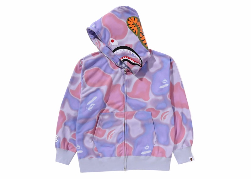 BAPE Liquid Camo Shark Relaxed Fit Full Zip Hoodie Purple