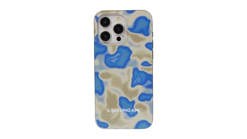 BAPE Liquid Camo iPhone 15 Pro Max Case Blue