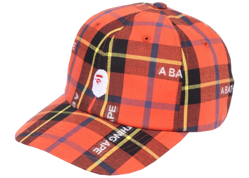 BAPE Logo Check Panel Cap Red