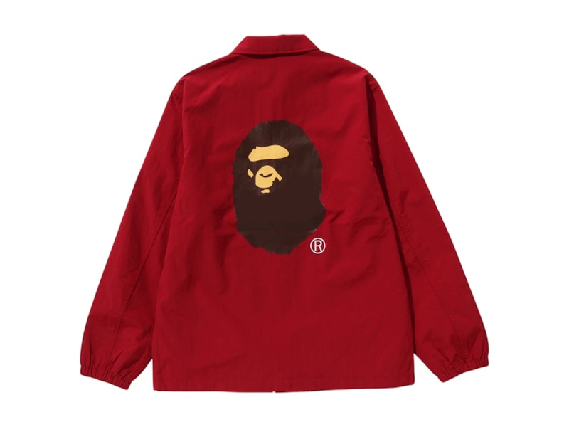 BAPE Logo Coach Jacket Red