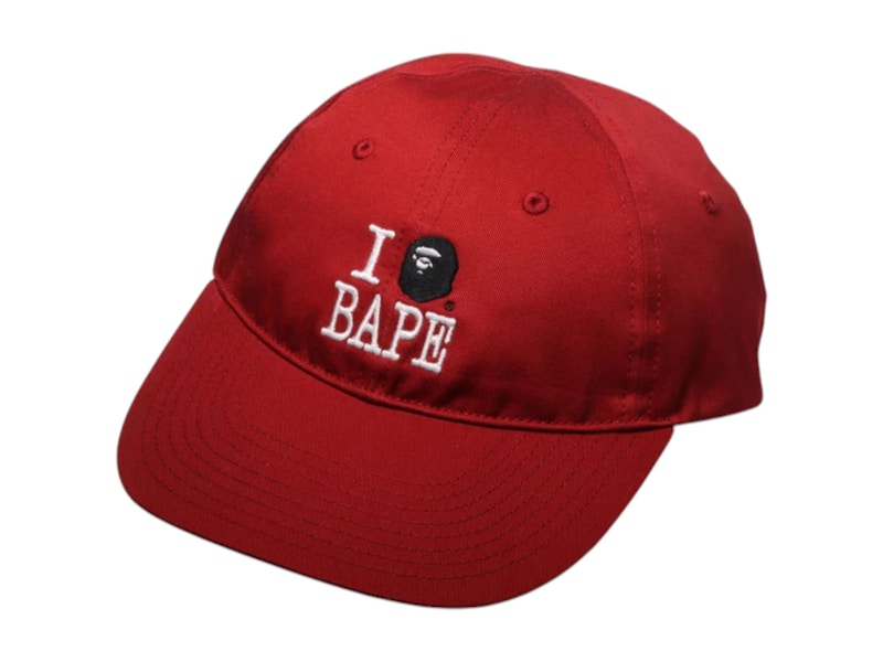 BAPE Logo Cotton Twill Cap Red