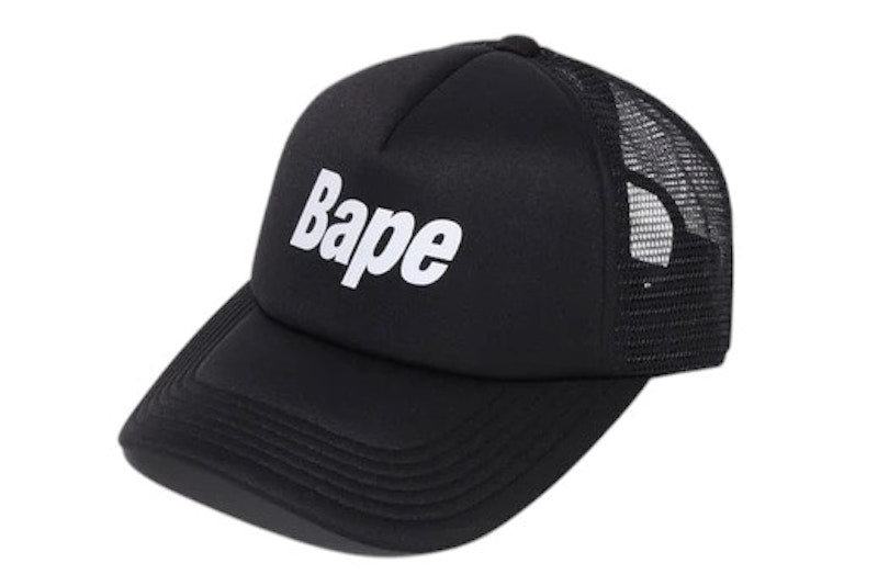BAPE Logo Mesh Cap Black