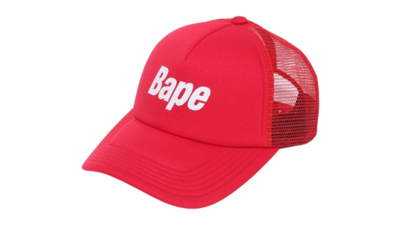 BAPE Logo Mesh Cap Cap Red
