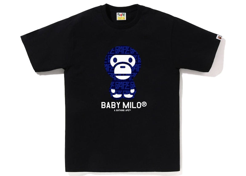 BAPE Logo Monogram Baby Milo Tee Black Navy
