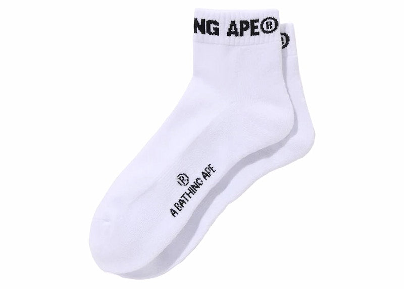 BAPE Logo Short Socks White