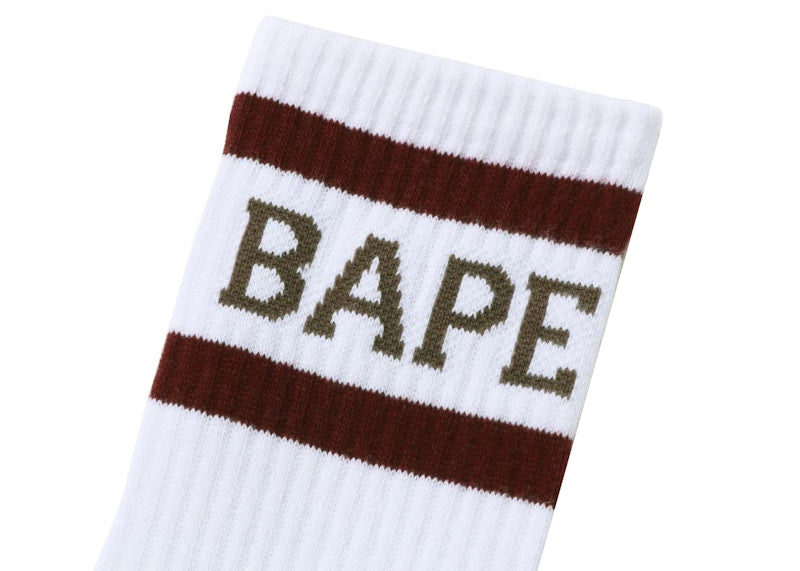 BAPE Logo Socks Burgundy