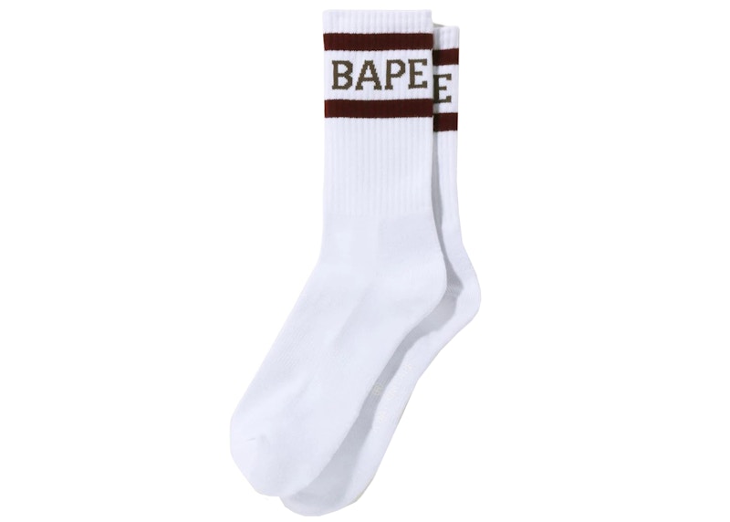 BAPE Logo Socks Burgundy