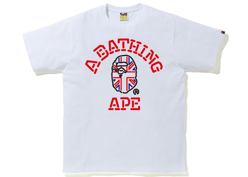 BAPE London Union Jack College Tee White
