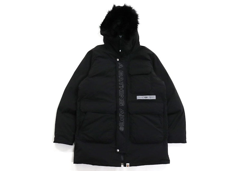 BAPE Loose Fit Long Down Coat Black