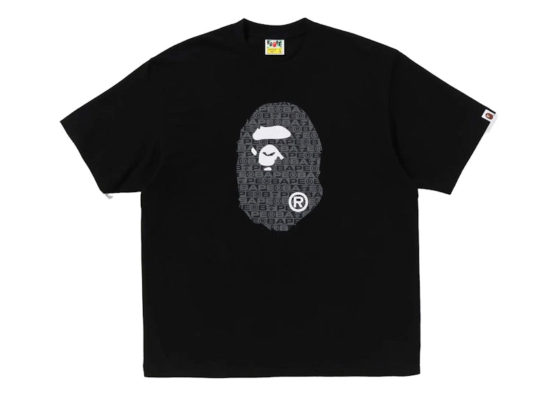 BAPE Lux Sport Pattern Ape Head Relaxed Fit Tee Black